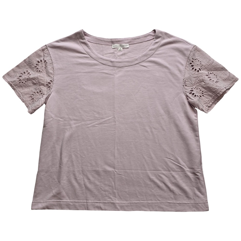 Jane + Delancey Eyelet Sleeve Tee Cottagecore Boho Lavender Women’s M‎
